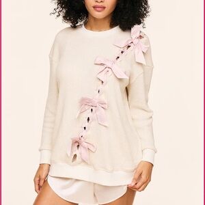 Victoria’s Secret ADORE ME JANINE SATIN BOWS SWEATER SMALL